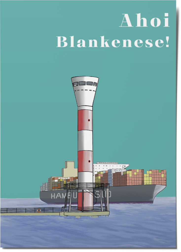 Postkarte - Leuchtturm, Blankenese