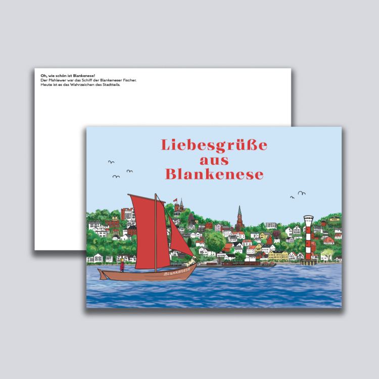 Postkarte Blankenese Treppenviertel