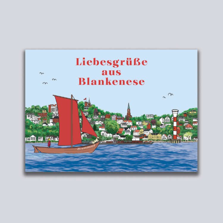 Postkarte Blankenese Treppenviertel