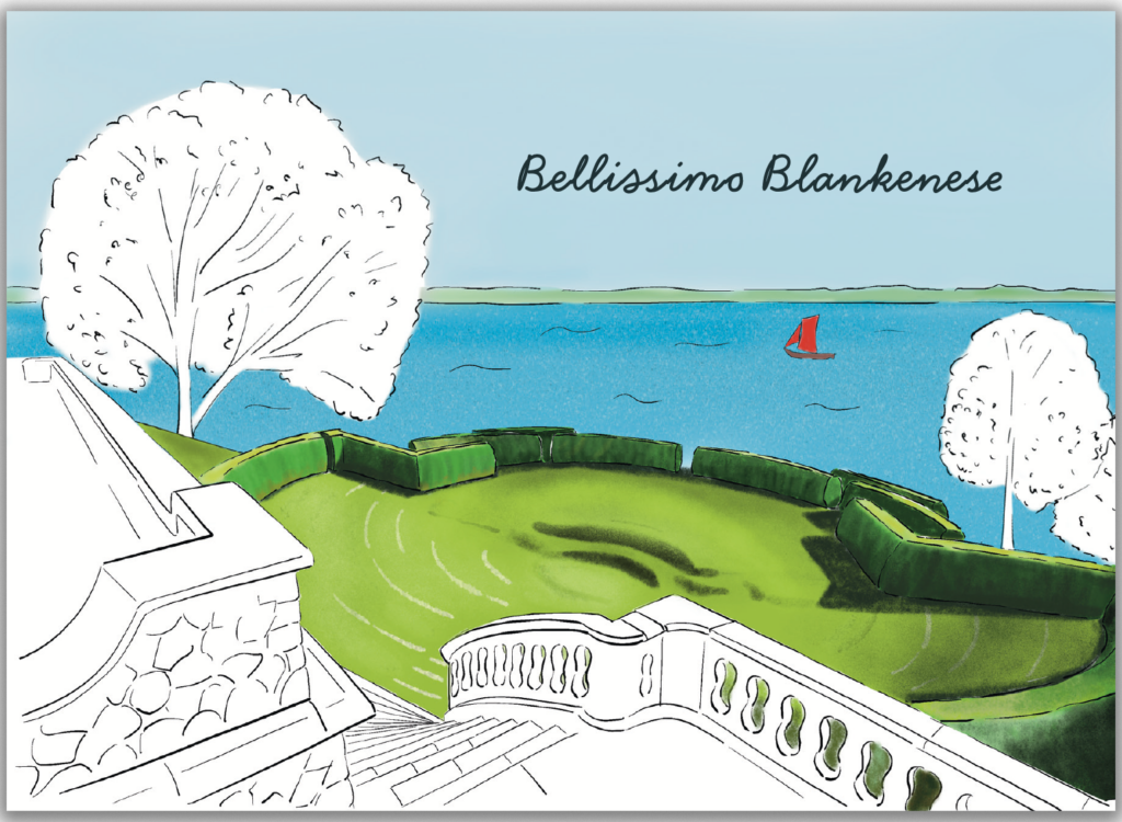 Bellissimo Blankenese Postkarte Römischer Garten